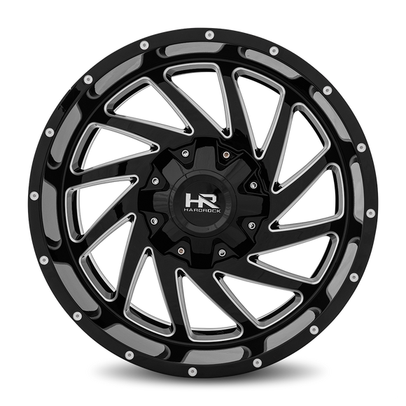 20x10 Hardrock Crusher Gloss Black Milled 5x139.7/150 ET-19 wheel/rim