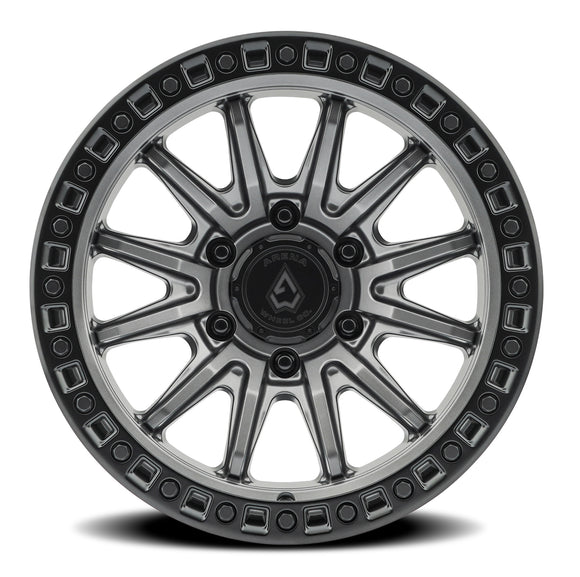 20x9 Arena Wheel Mission Satin Gun Metal Center Satin Black Lip 6x135 ET0 CB87.1
