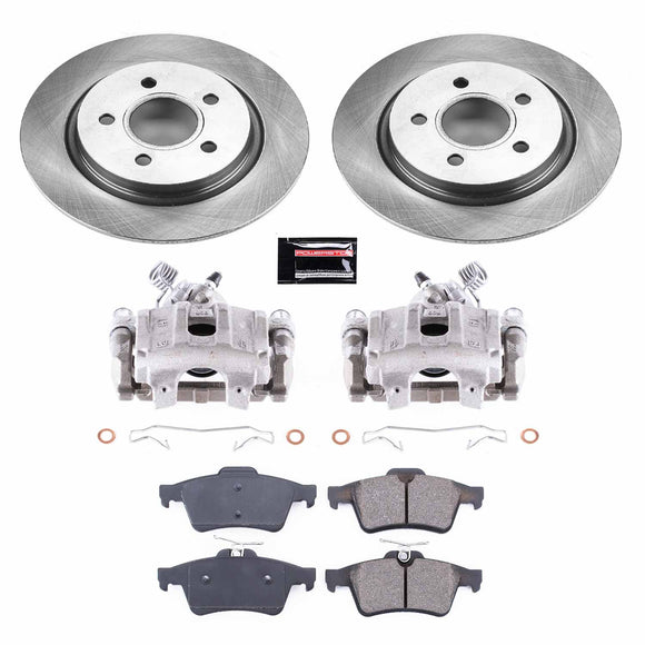 PowerStop OE Stock Replacement Low-Dust Ceramic Brake Pad, Rotor and Caliper Kit