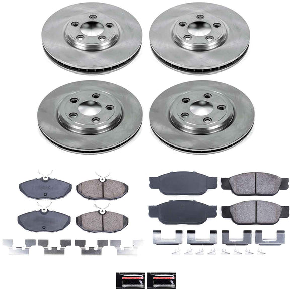 PowerStop OE Stock Replacement Low-Dust Ceramic Brake Pad and Rotor Kit
