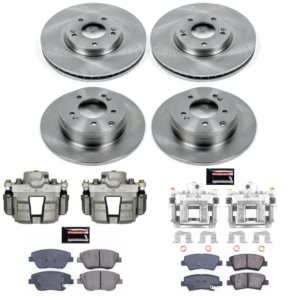 PowerStop OE Stock Replacement Low-Dust Ceramic Brake Pad, Rotor and Caliper Kit