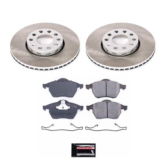 PowerStop Semi-Coated Rotor and Low-Dust Ceramic Brake Pad Kit