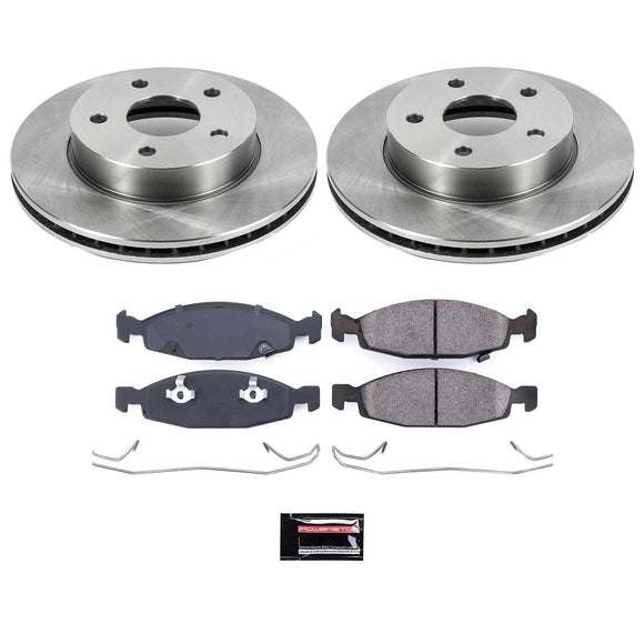 PowerStop OE Stock Replacement Low-Dust Ceramic Brake Pad and Rotor Kit