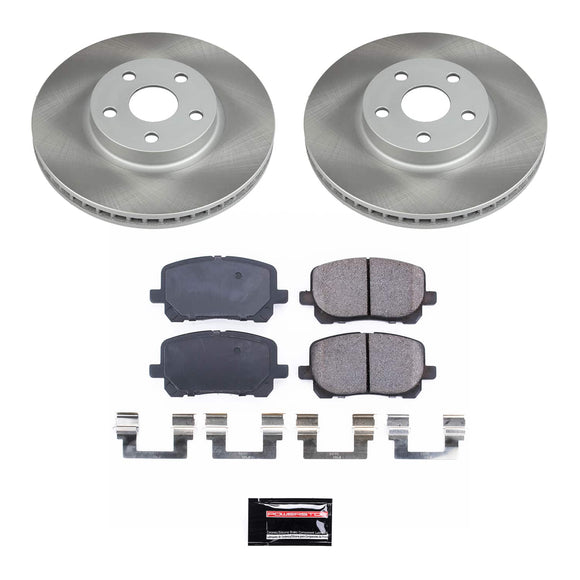 PowerStop Semi-Coated Rotor and Low-Dust Ceramic Brake Pad Kit
