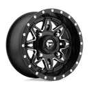 15X7 Fuel UTV D567 LETHAL Matte Black Milled 4X137 ET13 wheel/rim