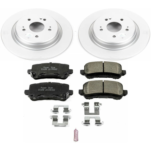 PowerStop Genuine Geomet Coated Rotor and Low-Dust Ceramic Brake Pad Kit
