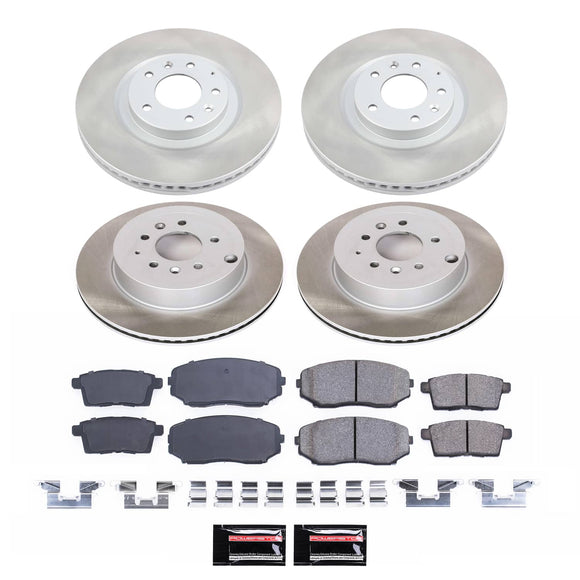 PowerStop Semi-Coated Rotor and Low-Dust Ceramic Brake Pad Kit