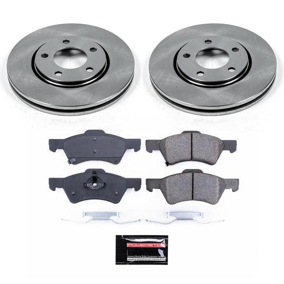 PowerStop Semi-Coated Rotor and Low-Dust Ceramic Brake Pad Kit