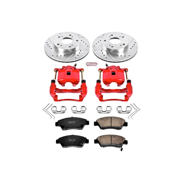PowerStop Z23 Daily Driver Carbon-Fiber Ceramic Pads Drilled & Slotted Rotor & C