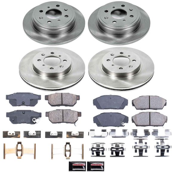 PowerStop OE Stock Replacement Low-Dust Ceramic Brake Pad and Rotor Kit