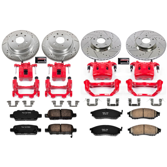 PowerStop Z23 Daily Driver Carbon-Fiber Ceramic Pads Drilled & Slotted Rotor & C