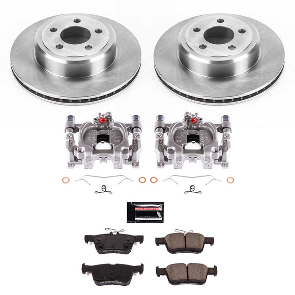 PowerStop OE Stock Replacement Low-Dust Ceramic Brake Pad, Rotor and Caliper Kit