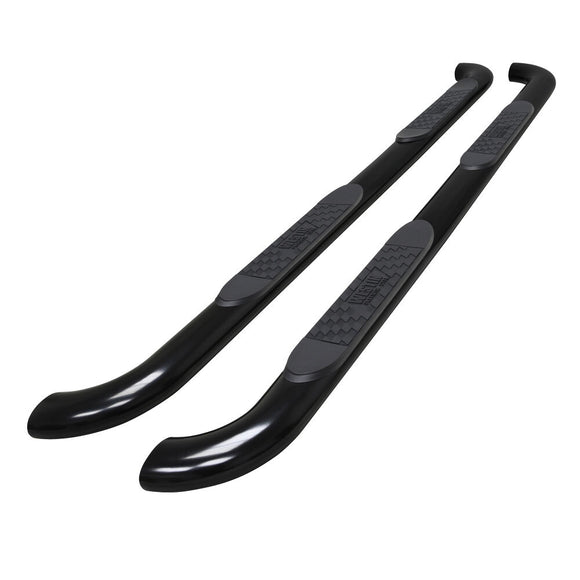 Westin Platinum 4 Oval Nerf Step Bars Powder Coated Black Steel 21-4165