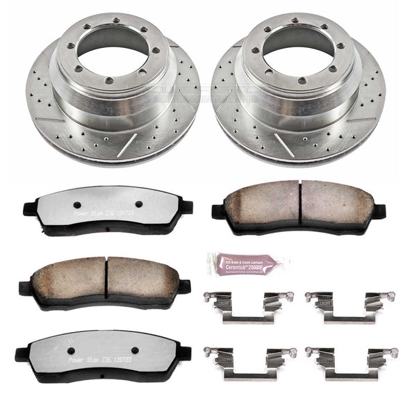 PowerStop Z36 Carbon-Fiber Ceramic Brake Pad with Drilled and Slotted Rotor Kit