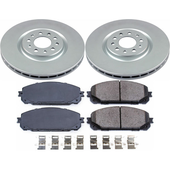PowerStop Genuine Geomet Coated Rotor and Low-Dust Ceramic Brake Pad Kit