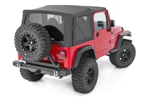 Rough Country Black Soft Top Replacement Black For Half Door Jeep Wrangler TJ 97-06
