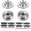 PowerStop OE Stock Replacement Low-Dust Ceramic Brake Pad and Rotor Kit
