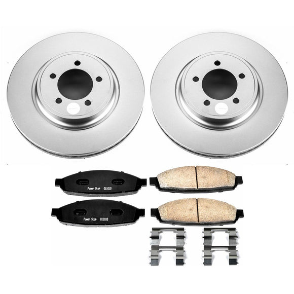 PowerStop Genuine Geomet Coated Rotor and Low-Dust Ceramic Brake Pad Kit