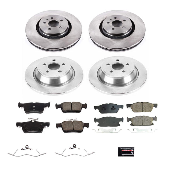 PowerStop OE Stock Replacement Low-Dust Ceramic Brake Pad and Rotor Kit