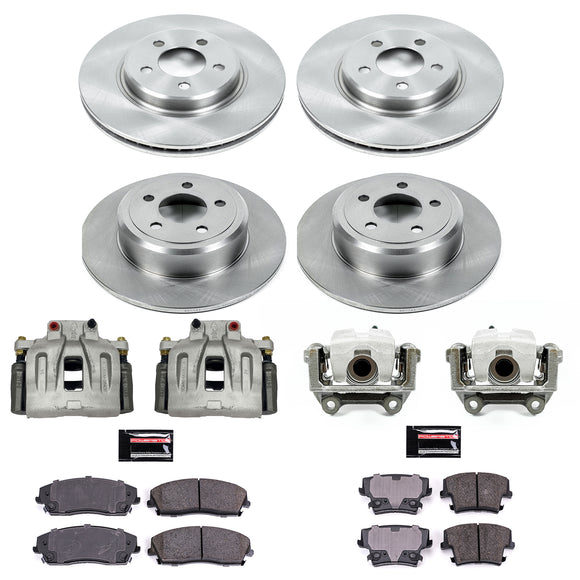 PowerStop OE Stock Replacement Low-Dust Ceramic Brake Pad, Rotor and Caliper Kit