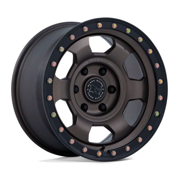 17X8.5 Black Rhino BR029 Trooper Bronze Matte Black Lip 6X139.7 ET-10 Wheel