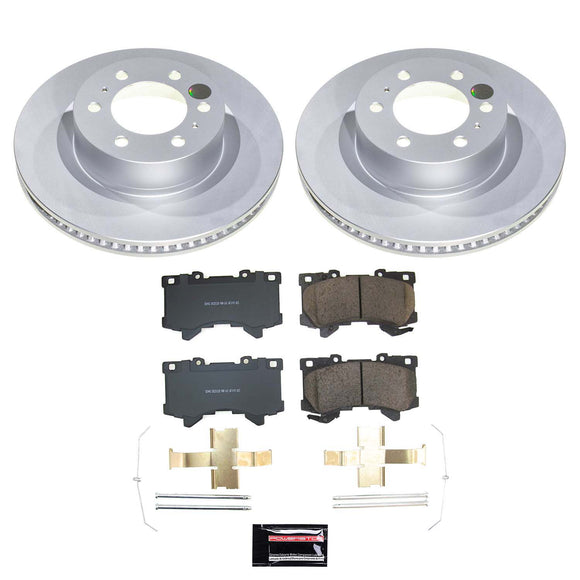 PowerStop Genuine Geomet Coated Rotor and Low-Dust Ceramic Brake Pad Kit