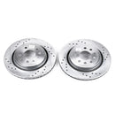 PowerStop Evolution Drilled Slotted Rotors Pair Rear For Saab 9-3