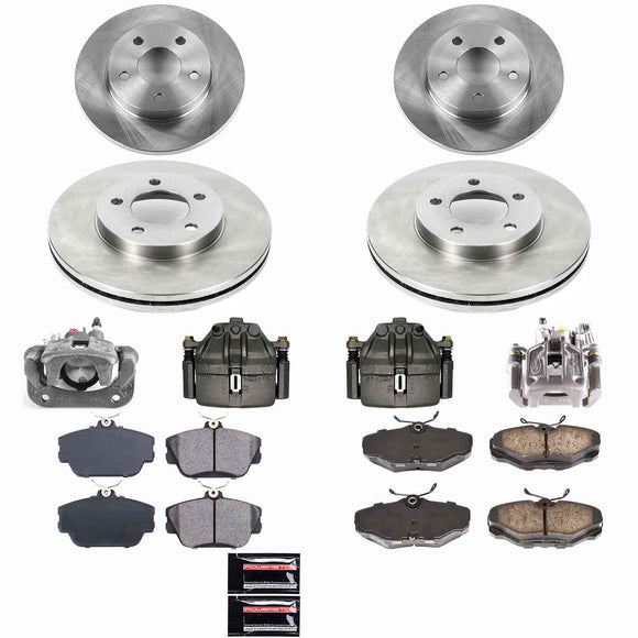 PowerStop OE Stock Replacement Low-Dust Ceramic Brake Pad, Rotor and Caliper Kit
