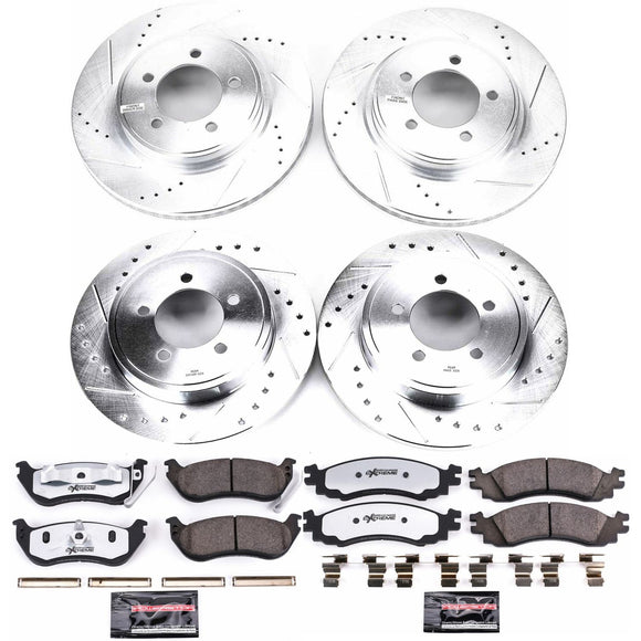 PowerStop Z36 Carbon-Fiber Ceramic Brake Pad with Drilled and Slotted Rotor Kit