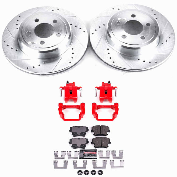 PowerStop Z23 Daily Driver Carbon-Fiber Ceramic Pads Drilled & Slotted Rotor & C