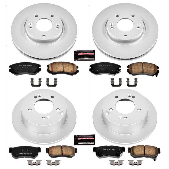 PowerStop Genuine Geomet Coated Rotor and Low-Dust Ceramic Brake Pad Kit