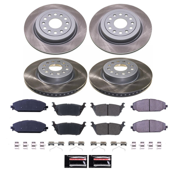PowerStop Semi-Coated Rotor and Low-Dust Ceramic Brake Pad Kit