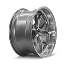 18x9.5 Ridler 661 Gloss Grey Diamond Cut Face And Lip 5x120.65 ET0 CB83.82 Wheel