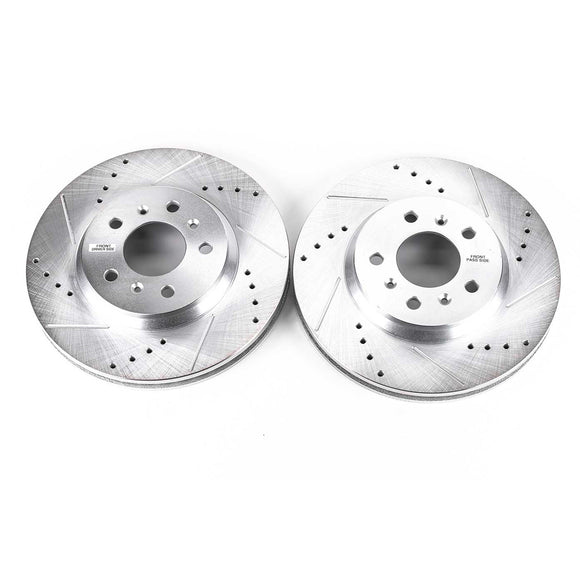 PowerStop Evolution Drilled Slotted Rotors Pair Front For Chevrolet Monte Carlo