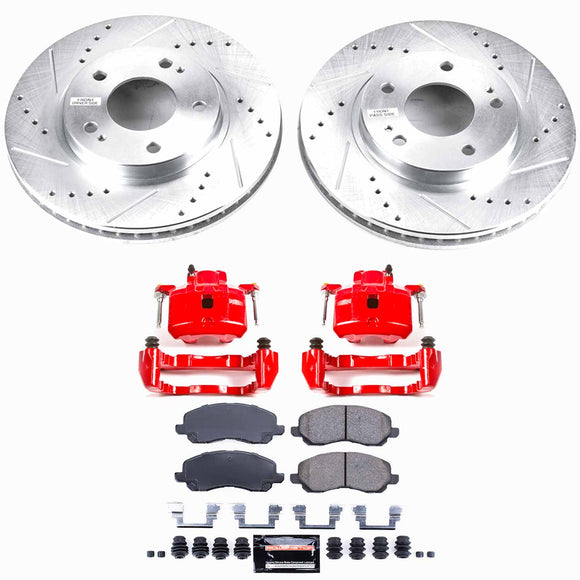 PowerStop Z23 Daily Driver Carbon-Fiber Ceramic Pads Drilled & Slotted Rotor & C