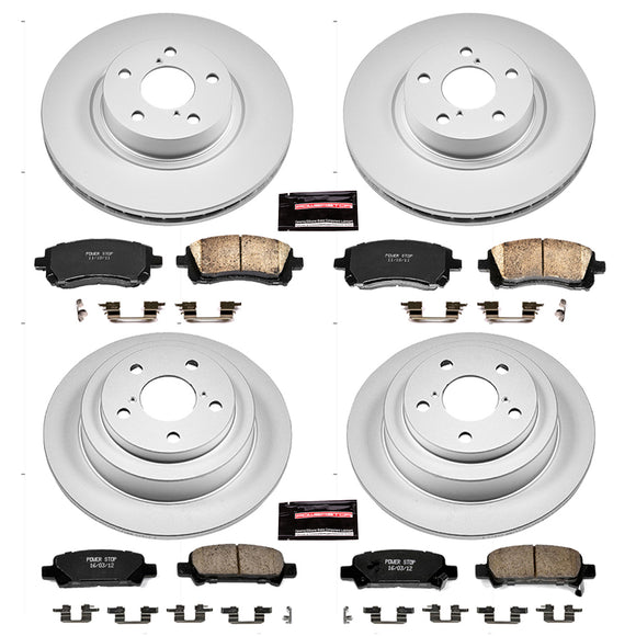PowerStop Genuine Geomet Coated Rotor and Low-Dust Ceramic Brake Pad Kit
