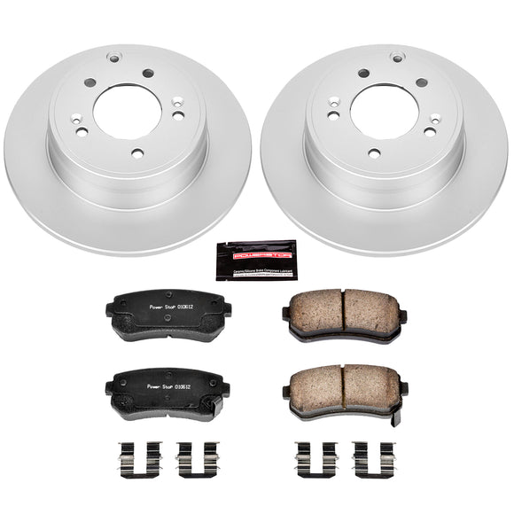 PowerStop Genuine Geomet Coated Rotor and Low-Dust Ceramic Brake Pad Kit