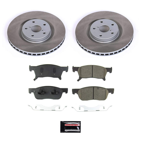 PowerStop Semi-Coated Rotor and Low-Dust Ceramic Brake Pad Kit