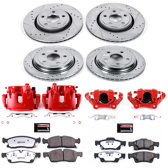 PowerStop Z36 Truck and SUV Ceramic Brake Pad, Drilled & Slotted Rotor, and Cali