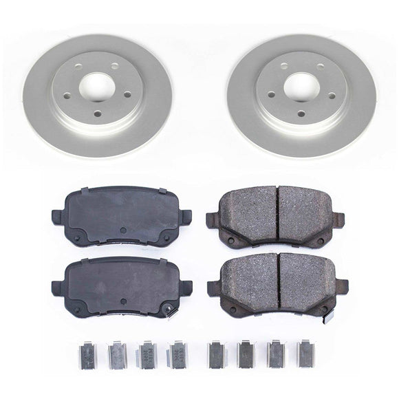 PowerStop Genuine Geomet Coated Rotor and Low-Dust Ceramic Brake Pad Kit