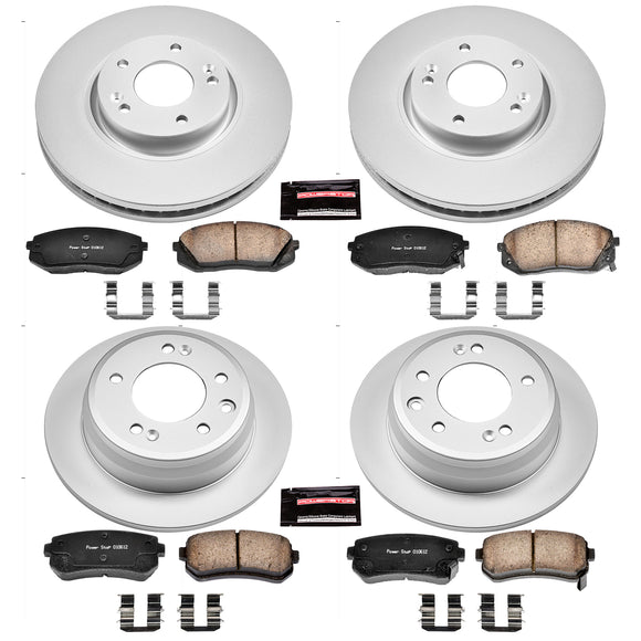 PowerStop Genuine Geomet Coated Rotor and Low-Dust Ceramic Brake Pad Kit