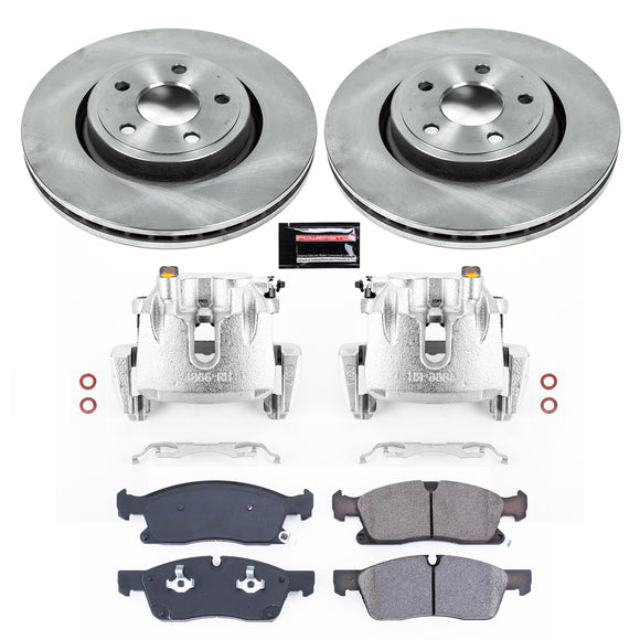 PowerStop OE Stock Replacement Low-Dust Ceramic Brake Pad, Rotor and Caliper Kit