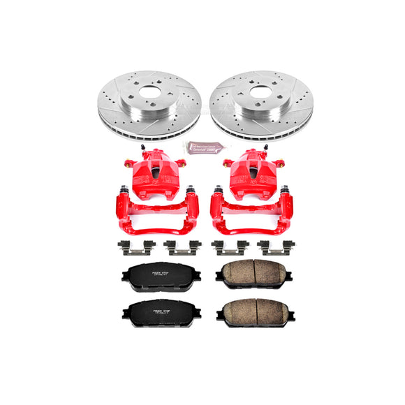 PowerStop Z23 Daily Driver Carbon-Fiber Ceramic Pads Drilled & Slotted Rotor & C
