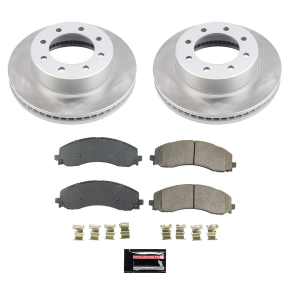 PowerStop Semi-Coated Rotor and Low-Dust Ceramic Brake Pad Kit