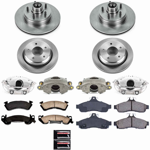 PowerStop OE Stock Replacement Low-Dust Ceramic Brake Pad, Rotor and Caliper Kit