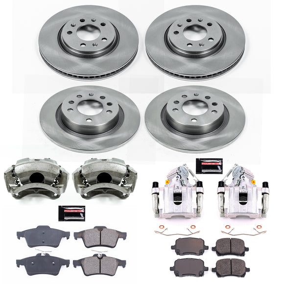 PowerStop OE Stock Replacement Low-Dust Ceramic Brake Pad, Rotor and Caliper Kit