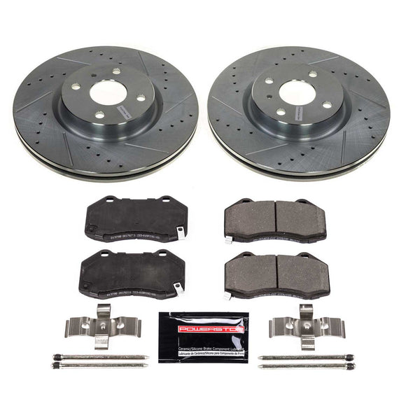 PowerStop Z23 Daily Driver Carbon-Fiber Ceramic Brake Pad and Drilled & Slotted