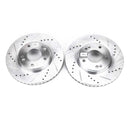 PowerStop Evolution Drilled Slotted Rotors Pair Front For Hyundai Tiburon