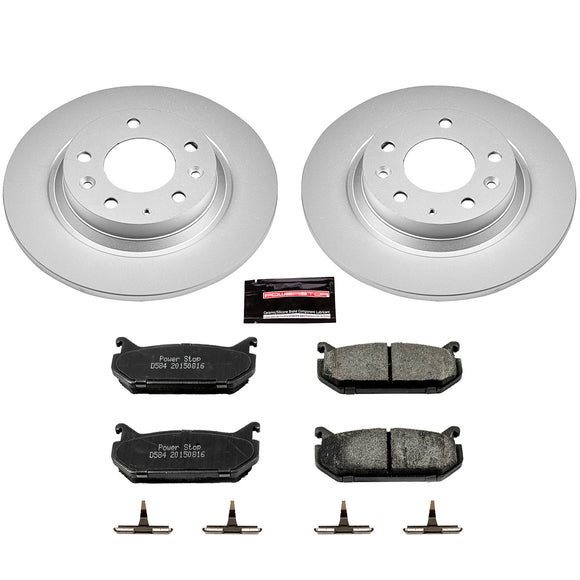 PowerStop Genuine Geomet Coated Rotor and Low-Dust Ceramic Brake Pad Kit