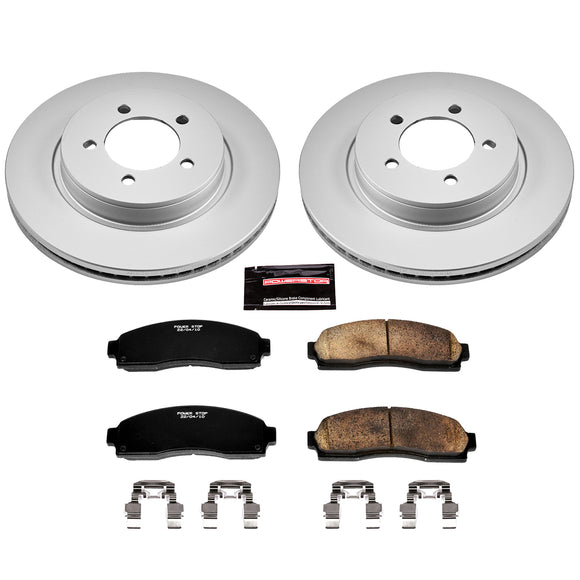 PowerStop Genuine Geomet Coated Rotor and Low-Dust Ceramic Brake Pad Kit